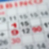 A close-up of a bingo card filled with numbers