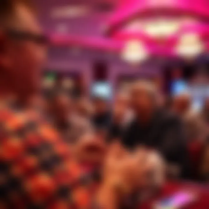 A vibrant bingo hall filled with enthusiastic players