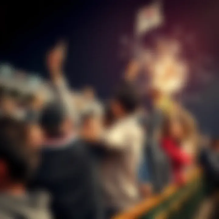 Fans celebrating during a Korean Derby match