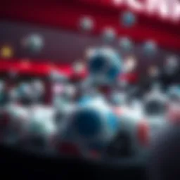 Visual representation of lottery balls in action