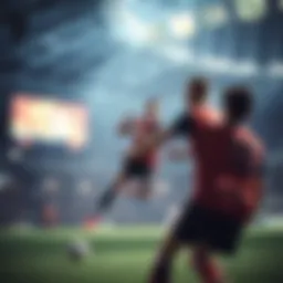 Live soccer match streaming concept