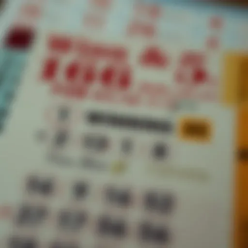 Illustration of a lottery ticket with winning numbers highlighted