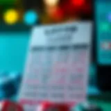 Illustration of lottery ticket with winning combinations