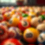 Colorful lottery balls representing different meanings