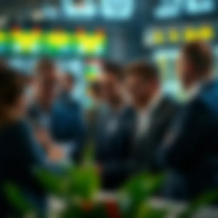 A diverse group engaged in discussions about betting trends and analysis