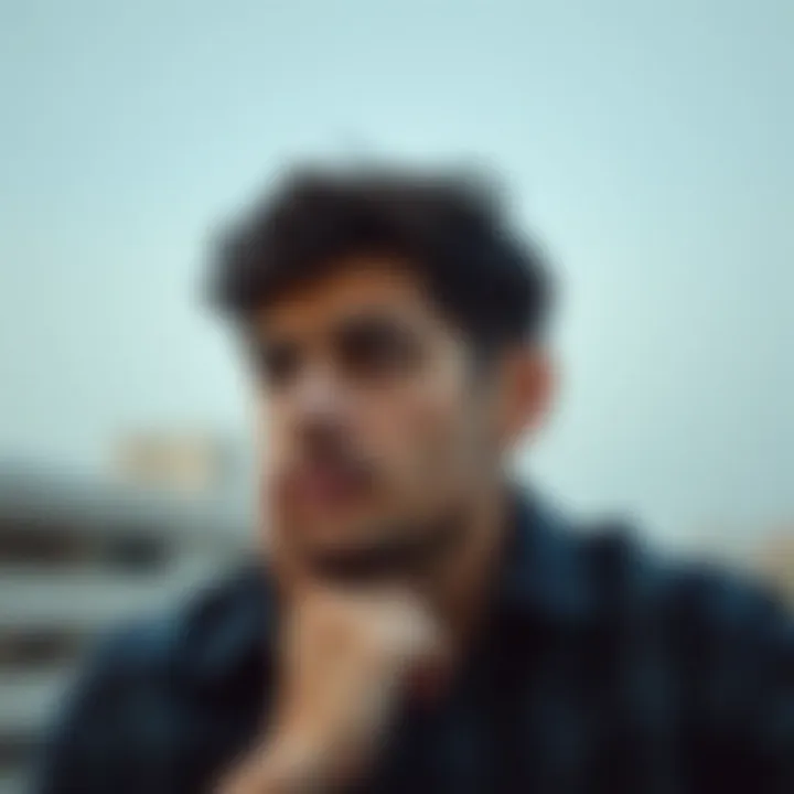 Reflecting on Financial Choices Close-up of a thoughtful individual contemplating financial decisions