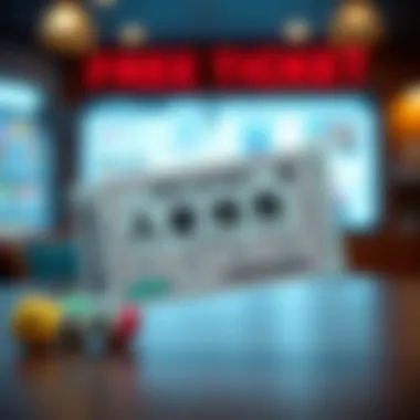 Visual illustration of a lottery ticket with free entry