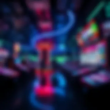 Future of Lottery and Gaming Technology Futuristic concept art representing digital lottery systems and trends in gaming technology