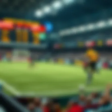 Sports Betting Visual An engaging visual representation of sports betting with dynamic odds and game highlights