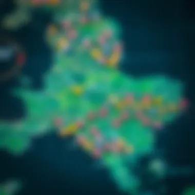 Map highlighting areas with frequent lottery wins