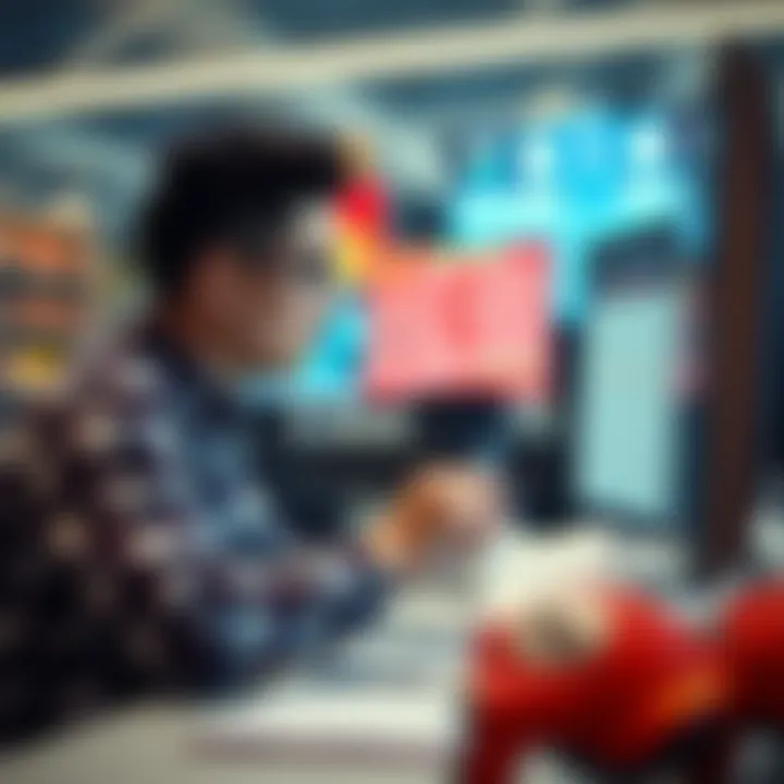 Analyzing Lottery Results Person analyzing lottery results on a computer