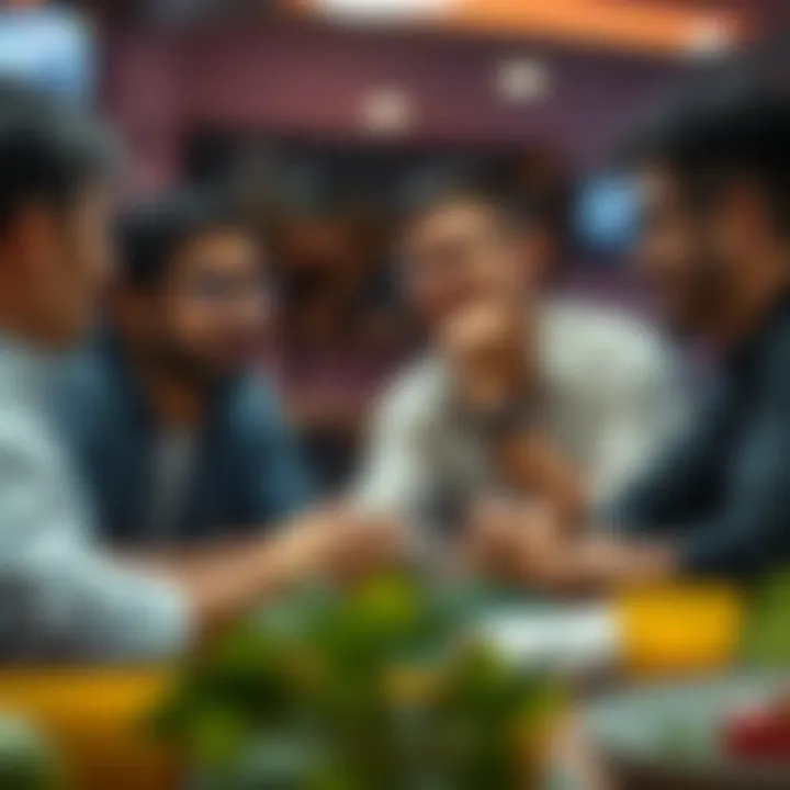 Engaging in Conversations about Luck A group of friends discussing the implications of winning