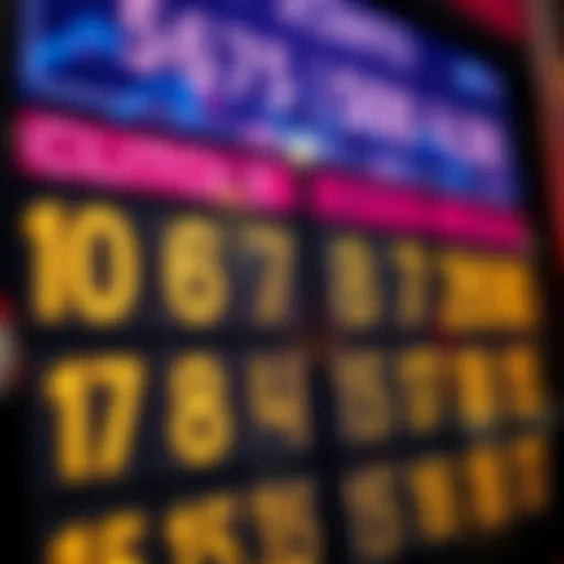 Lotto winning numbers display