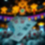 Illustration of lottery tickets and a jackpot