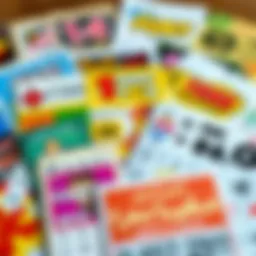 Vibrant lottery ticket collection showcasing diverse options