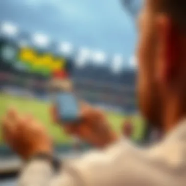 Mobile Sports Betting Experience User engaging with a sports betting platform on a mobile device