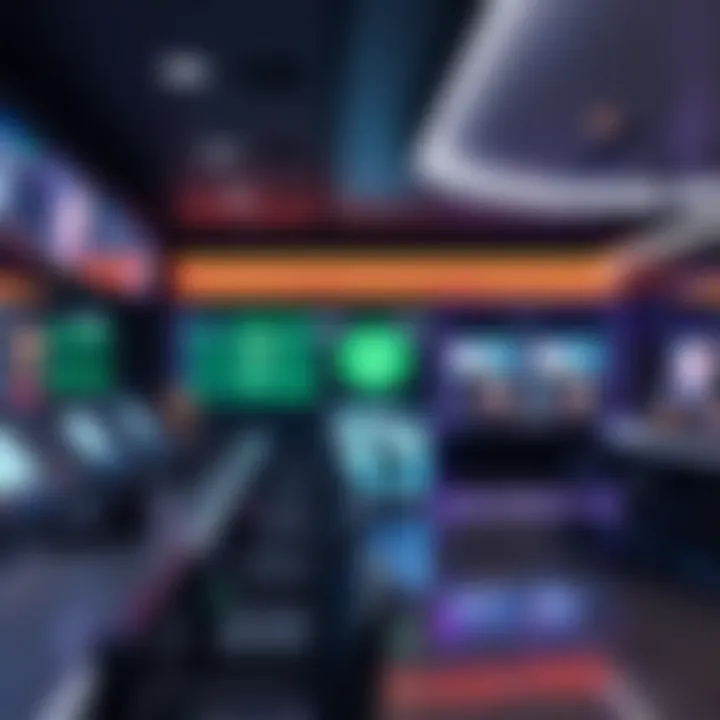 Modern betting shop interior showcasing sleek design and technology