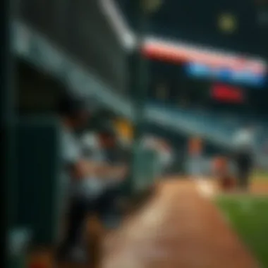 Players waiting in the dugout during rain delay