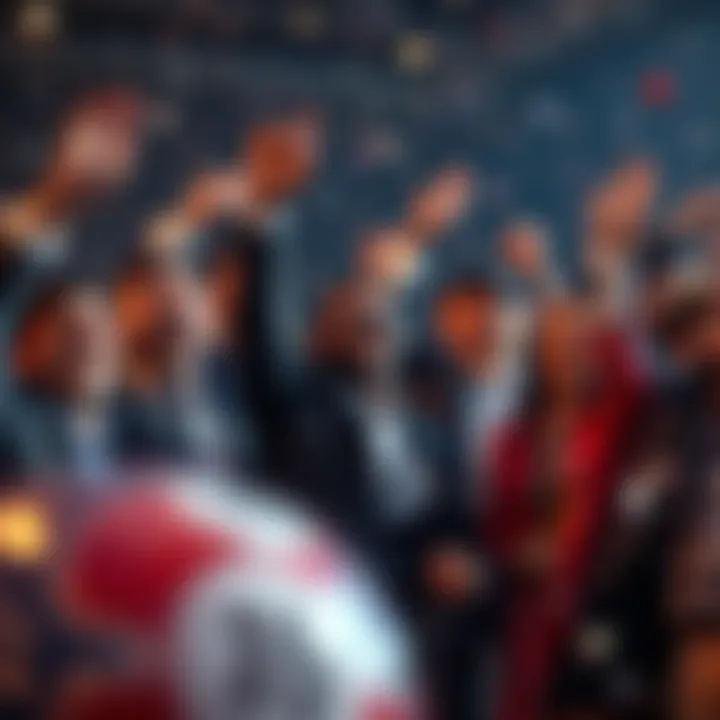 Diverse winners celebrating their success