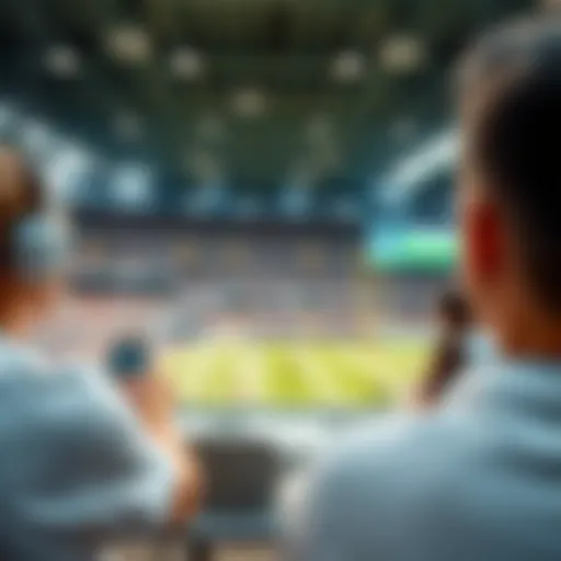 An illustration depicting various methods of sports broadcasting