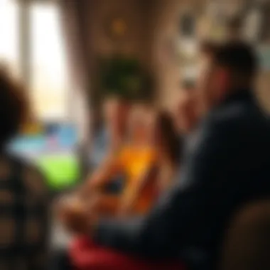 Person enjoying a sports match at home with friends