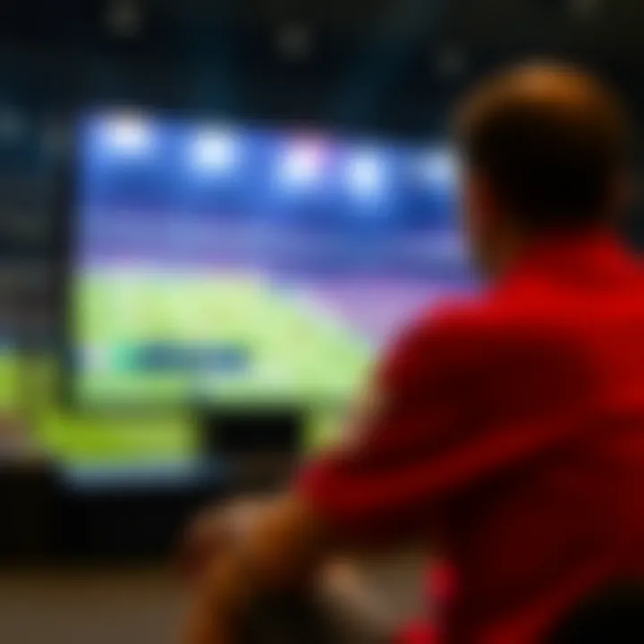 Spectacular sporting event viewed on a high-definition screen