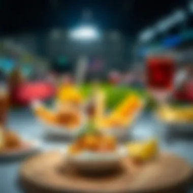 Culinary Delights: Food and Drinks at Sports Events Delicious food and drinks served at a sports gathering