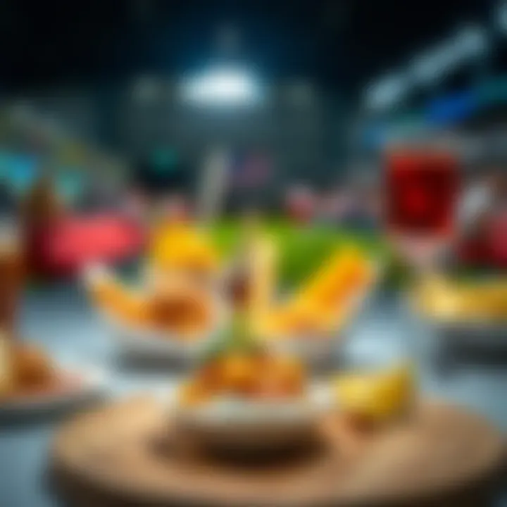 Culinary Delights: Food and Drinks at Sports Events Delicious food and drinks served at a sports gathering