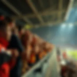 Vibrant atmosphere of a sports viewing venue with fans cheering