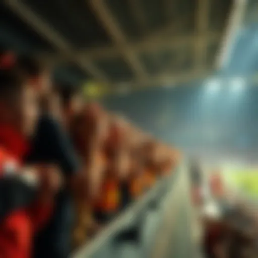 Vibrant atmosphere of a sports viewing venue with fans cheering