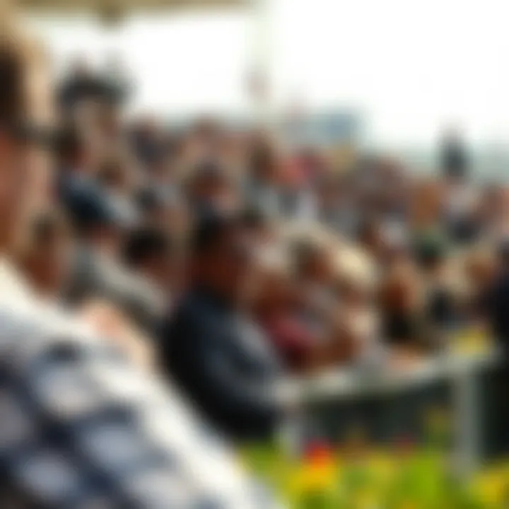 The Thrill of the Crowd at Horse Races Enthusiastic spectators at a race