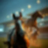 Illustration of virtual horse racing concept