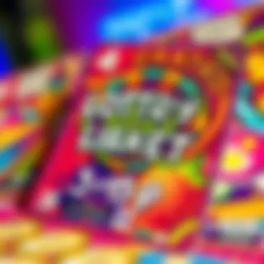 A captivating lottery ticket design showcasing vibrant colors and intricate patterns.